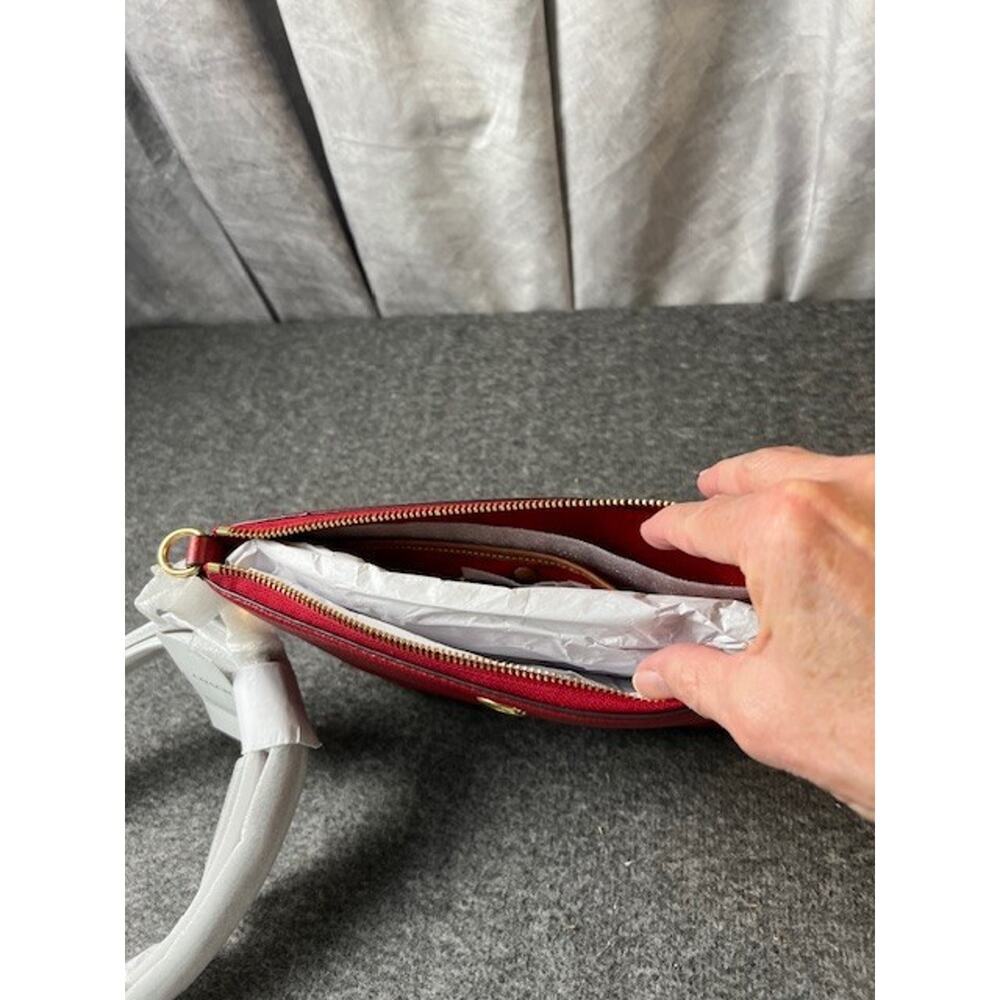 COACH Legacy Crossbody Zip Top Bag Ruby Red Pebbled Leather CW571 - Picture 5 of 6